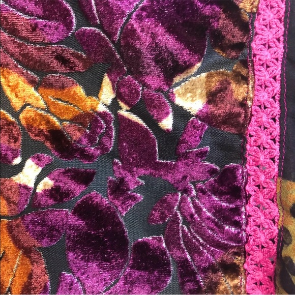 Vintage Velvet Blouse Sheer Brocade Burn Out Size 20 - Picture 7 of 12